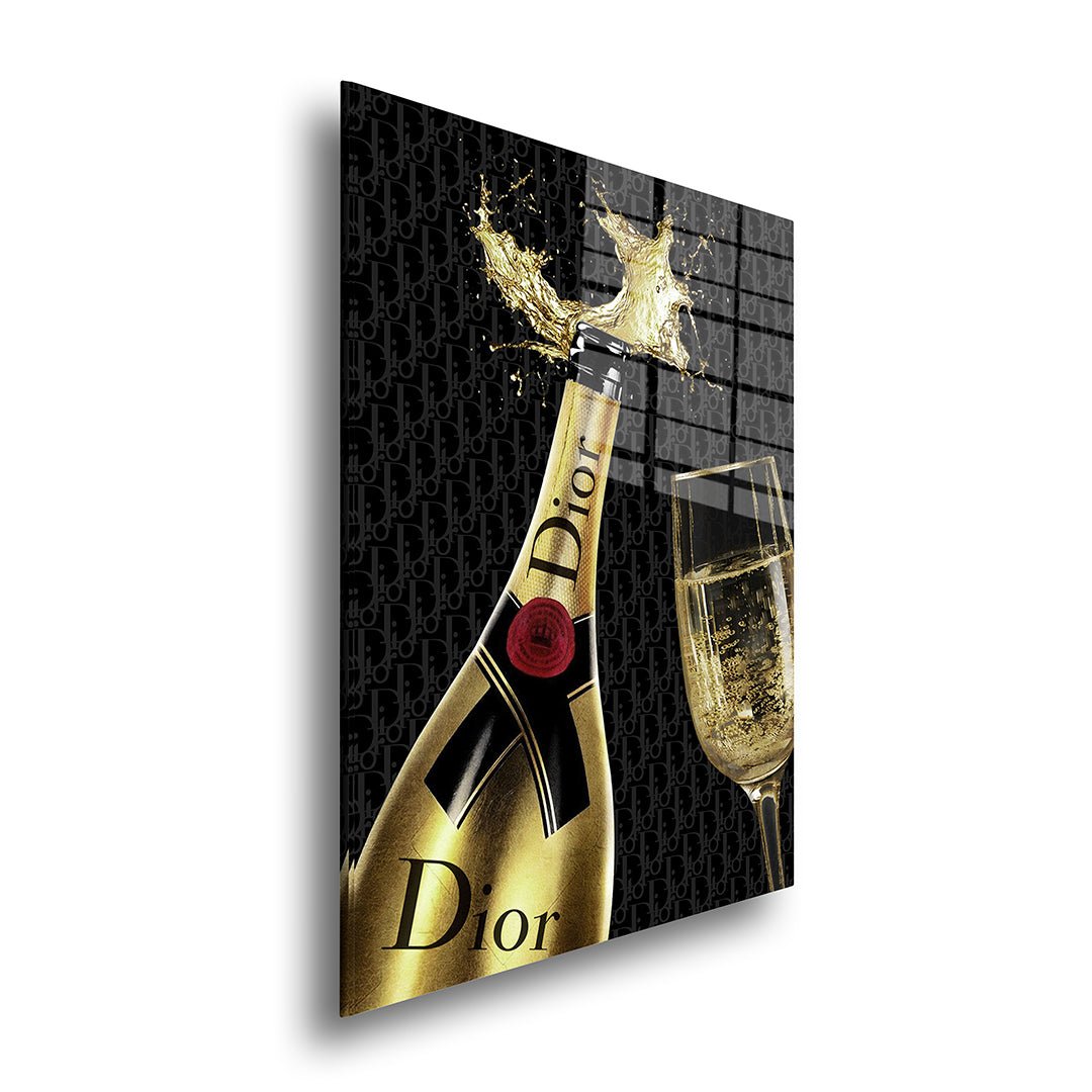Dior champagne glasschilderij zijkant