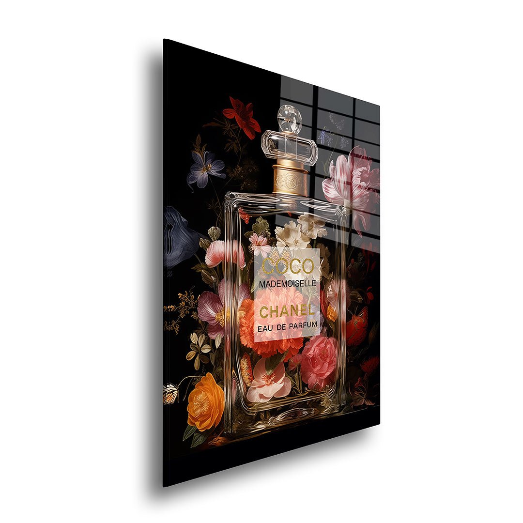 Chanel bloemen glasschilderij zijkant