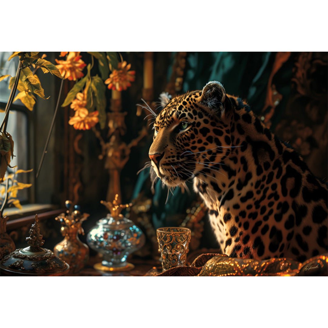 Chique panter glasschilderij ontwerp