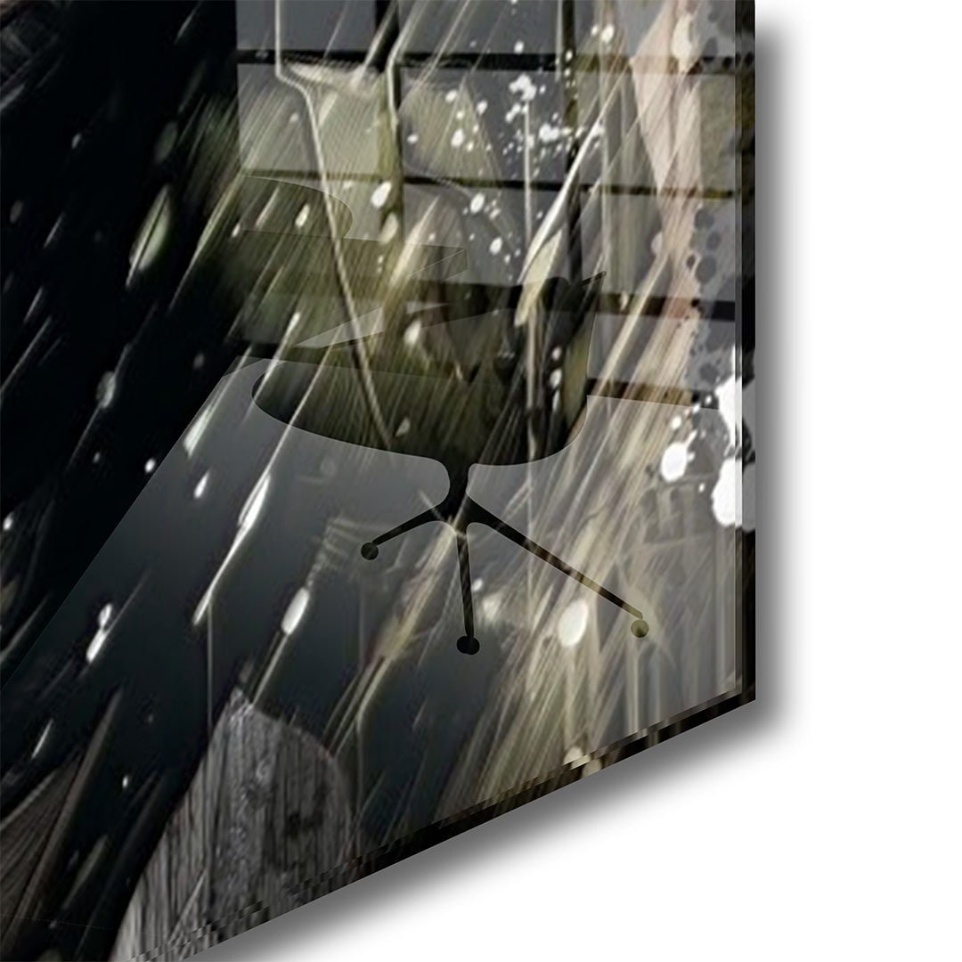 dark knight glasschilderij hoekfoto