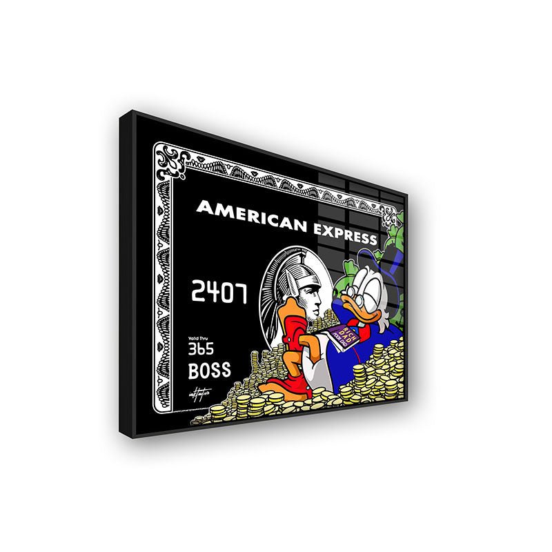 Duck Express painting in a black frame side view