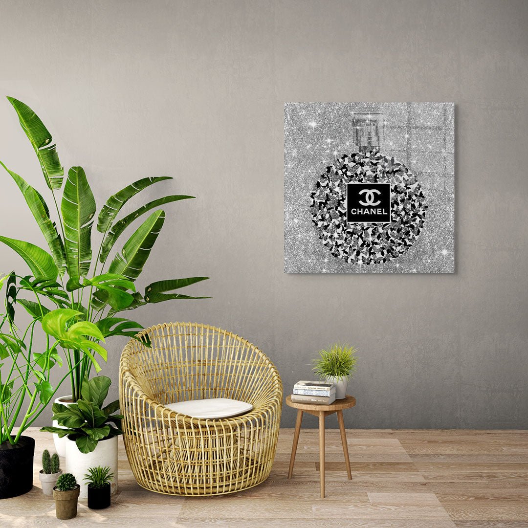 Glitter glamour glasschilderij interieur