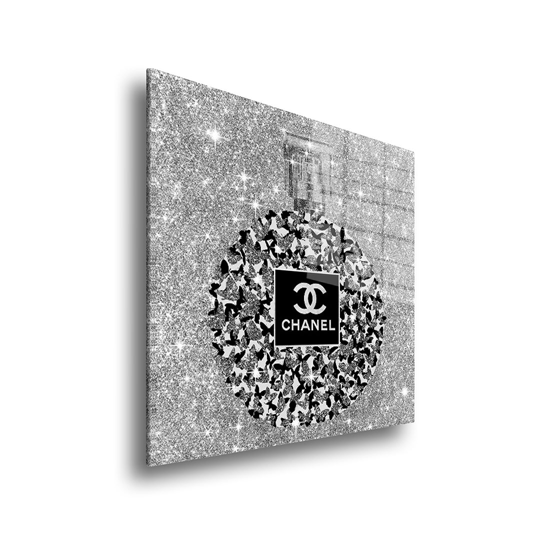 Glitter glamour glasschilderij zijkant