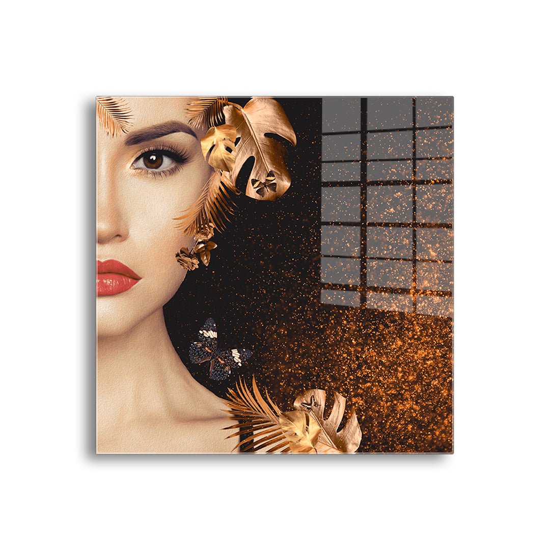 Gouden explosie glasschilderij voorkant