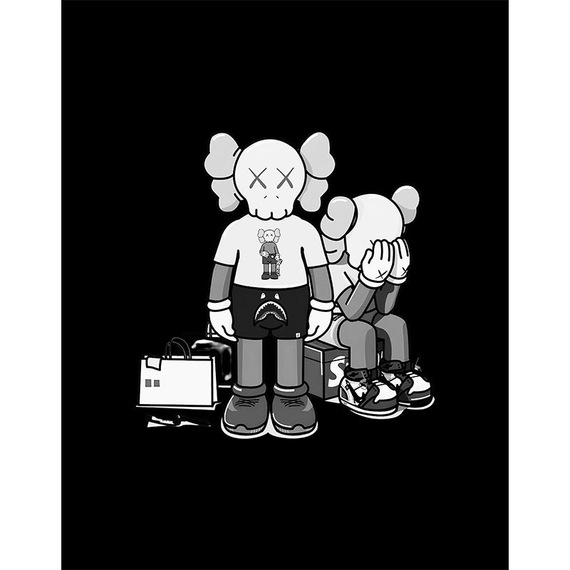 Kaws family glasschilderij ontwerp