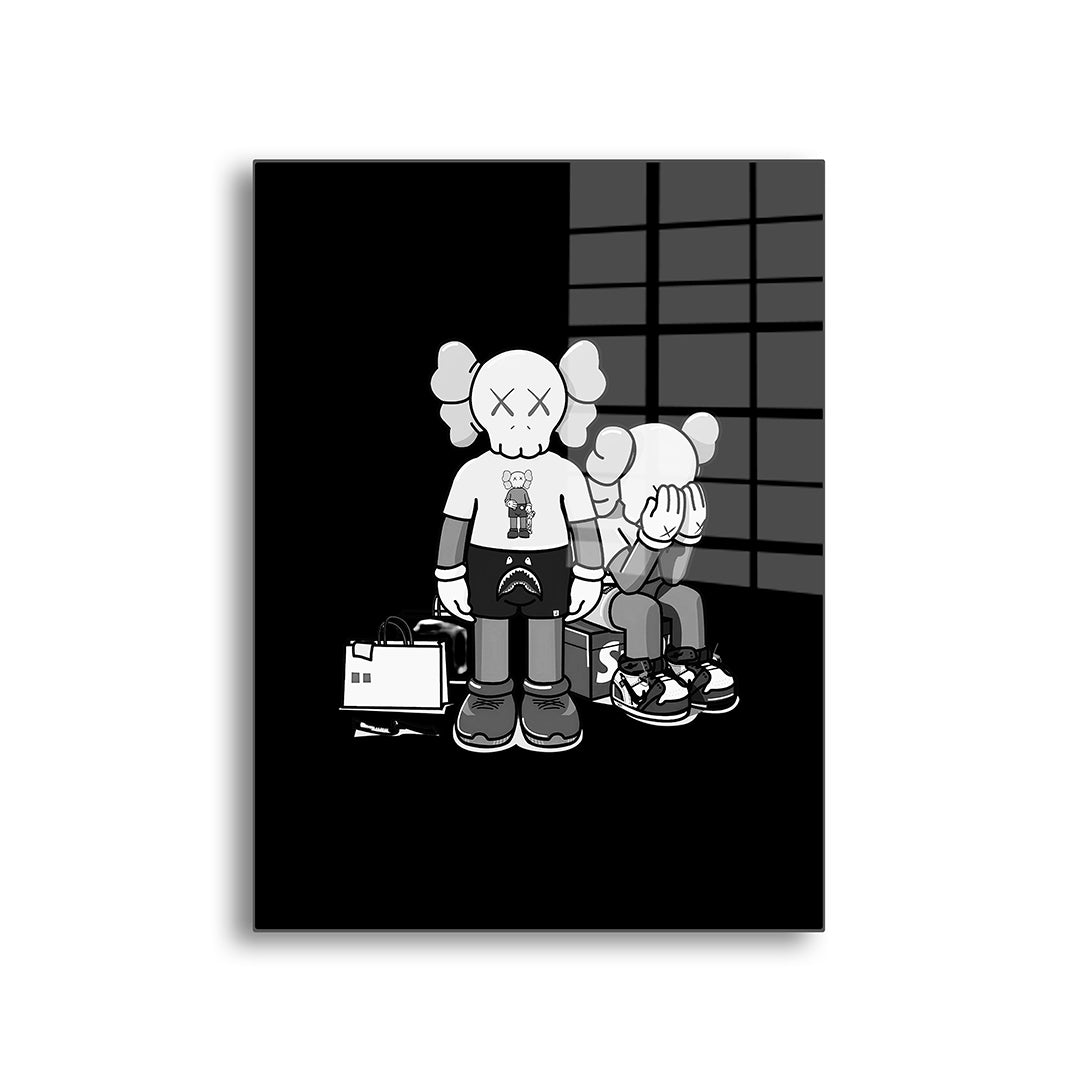 Kaws family glasschilderij voorkant