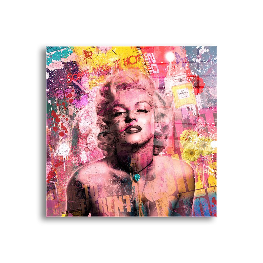 marilyn monroe glasschilderij voorkant