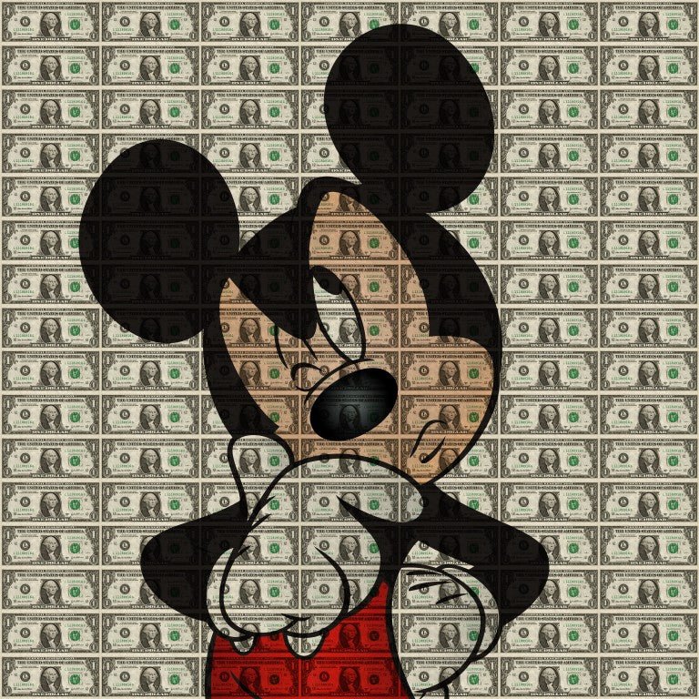 Mickey Mouse dollars glasschilderij ontwerp