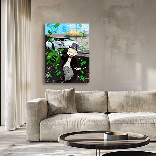 Monopoly lifestyle glasschilderij interieur