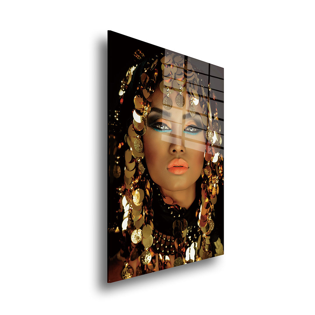 Arabic woman glass painting without frame side view