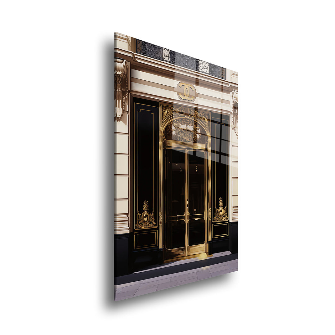 Chanel Entrance glass painting without frame, side view