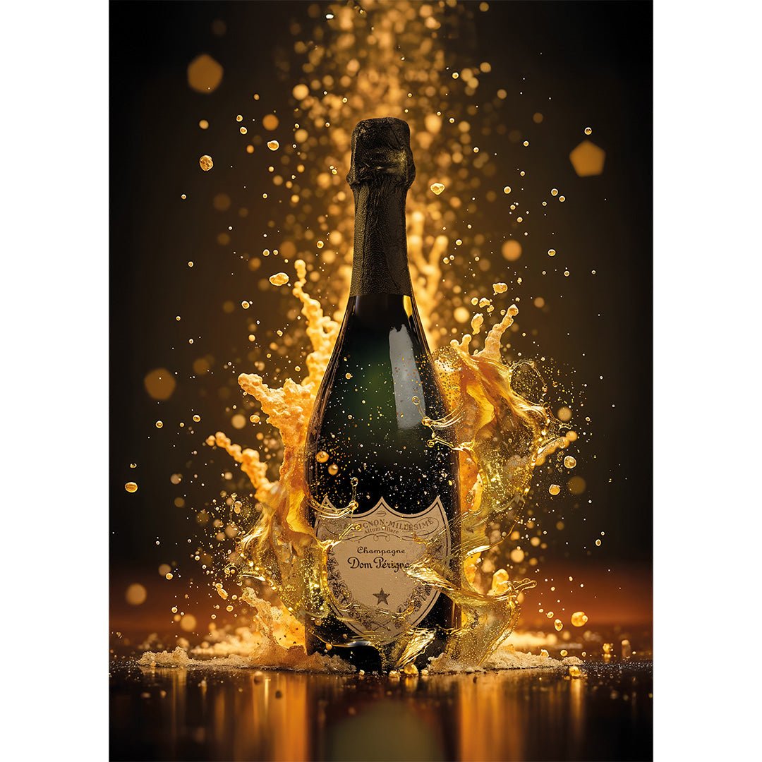 Dom perignon glasschilderij ontwerp
