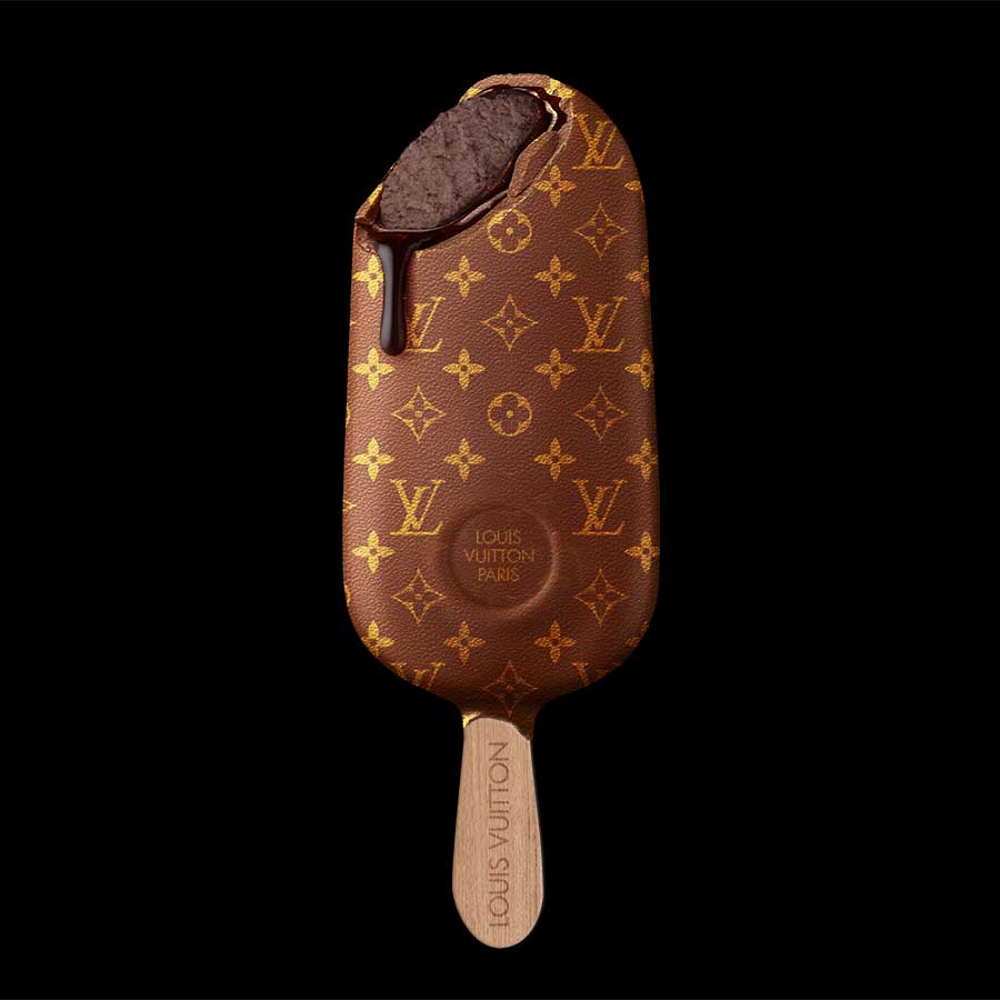 Louis vuitton ice cream dollars glasschilderij ontwerp