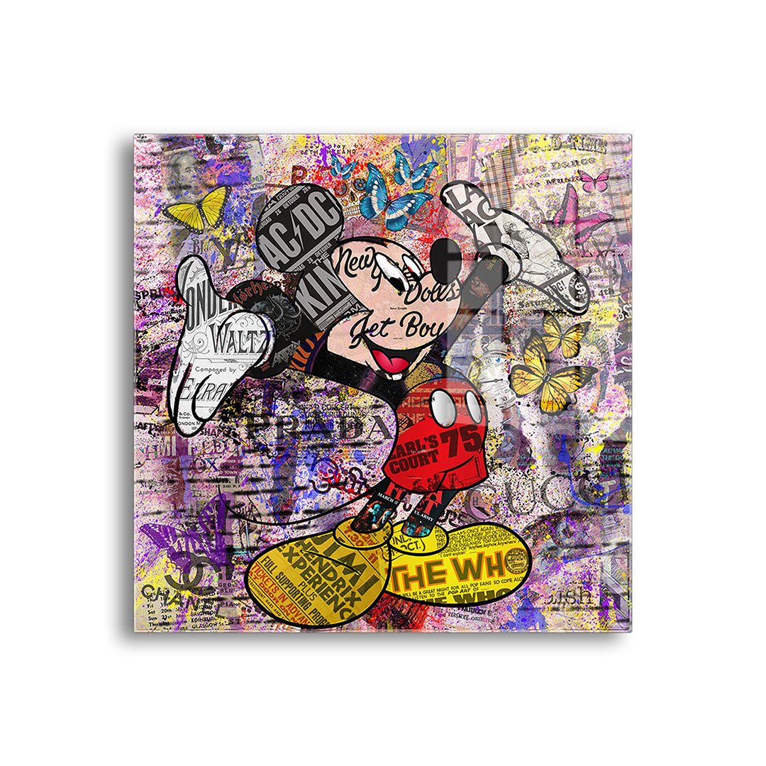 micky mouse glasschilderij voorkant