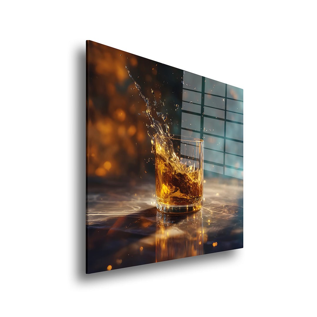 Whiskey Glow glasschilderij zijkant