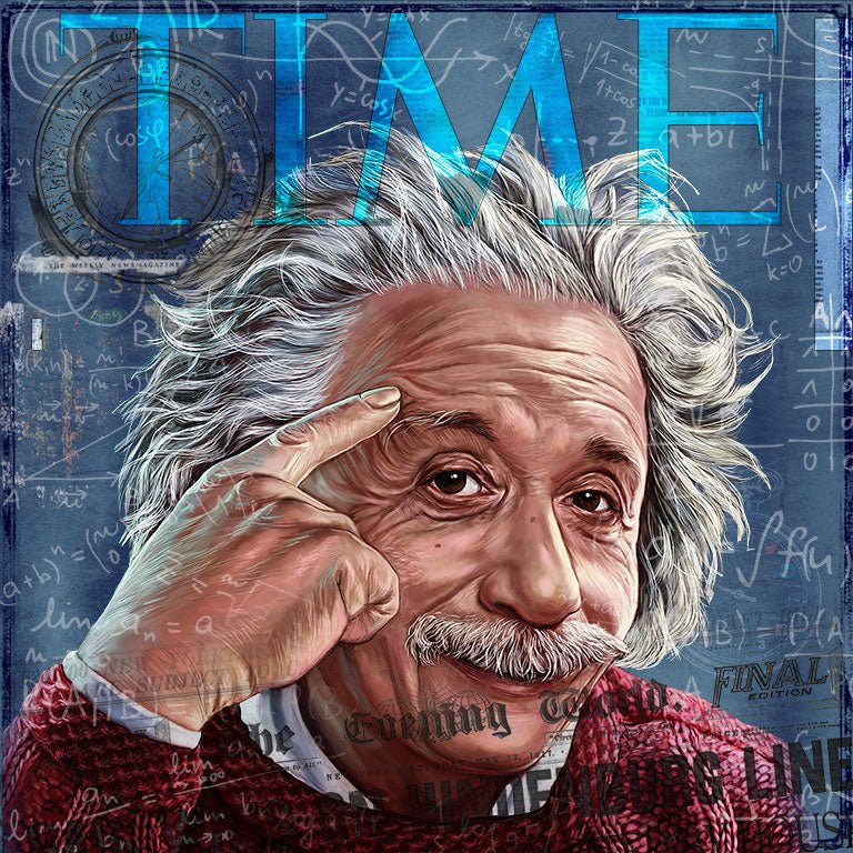 albert einstein glasschilderij ontwerp