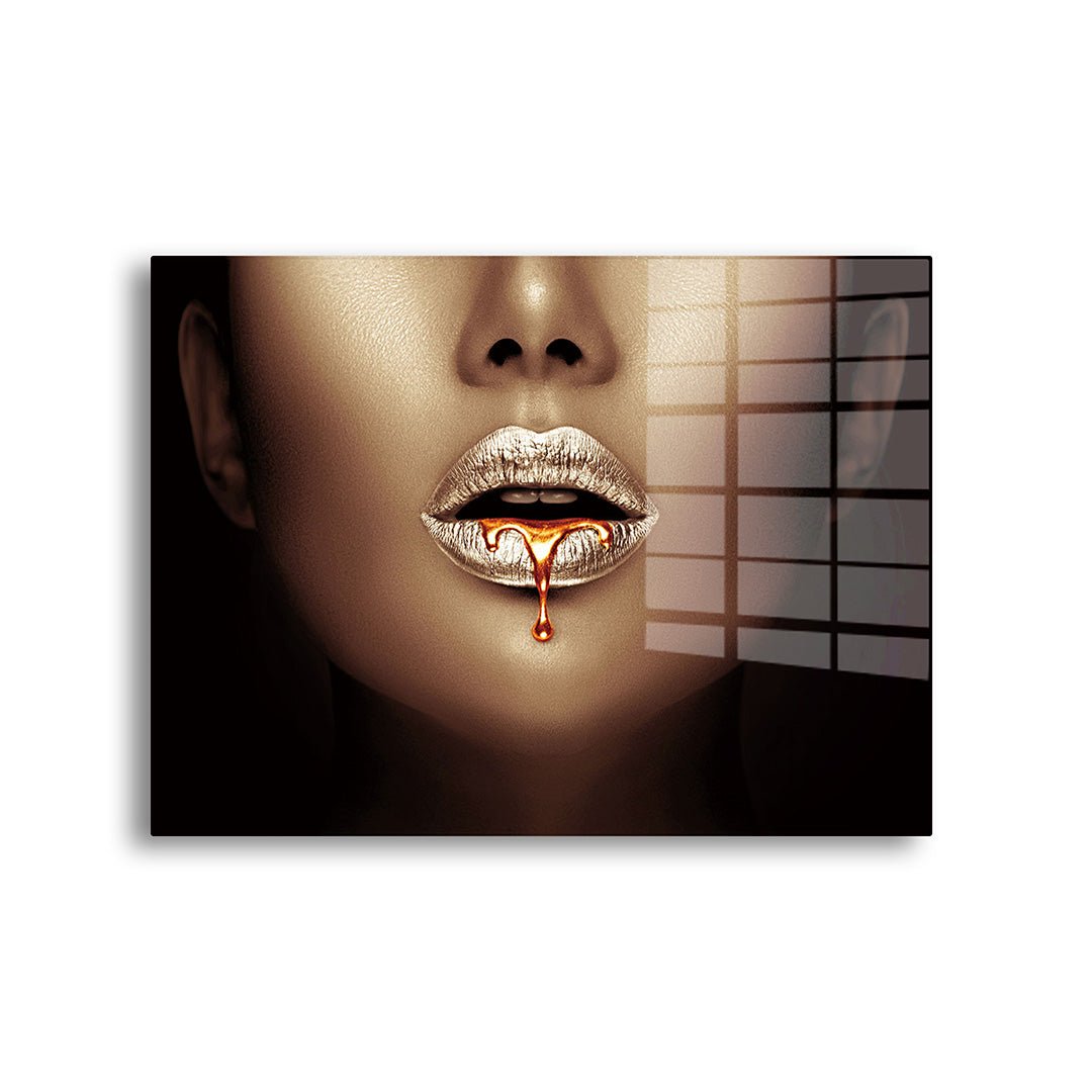 Chrome Kiss glasschilderij voorkant