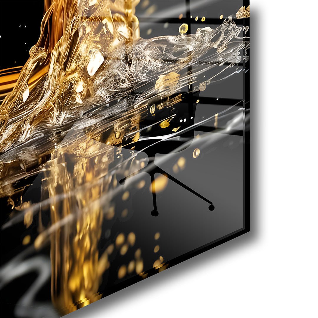 coco chanel black gold glasschilderij hoekfoto