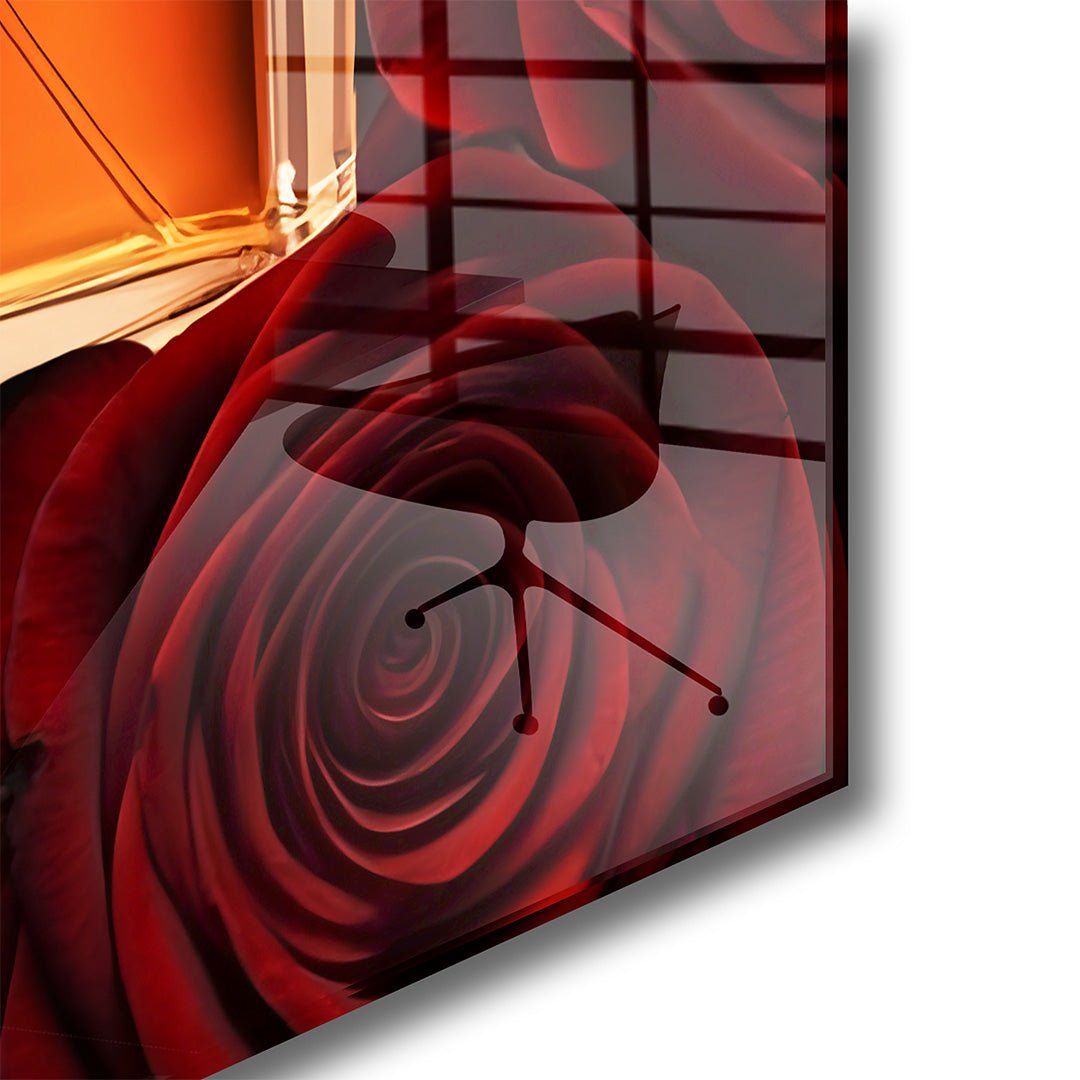 coco chanel roses glasschilderij hoekfoto