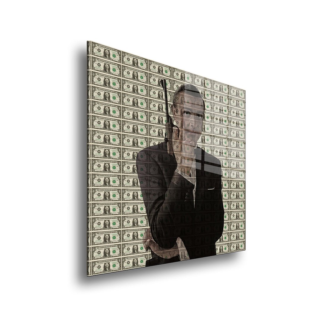 James bond dollars glasschilderij zijkant