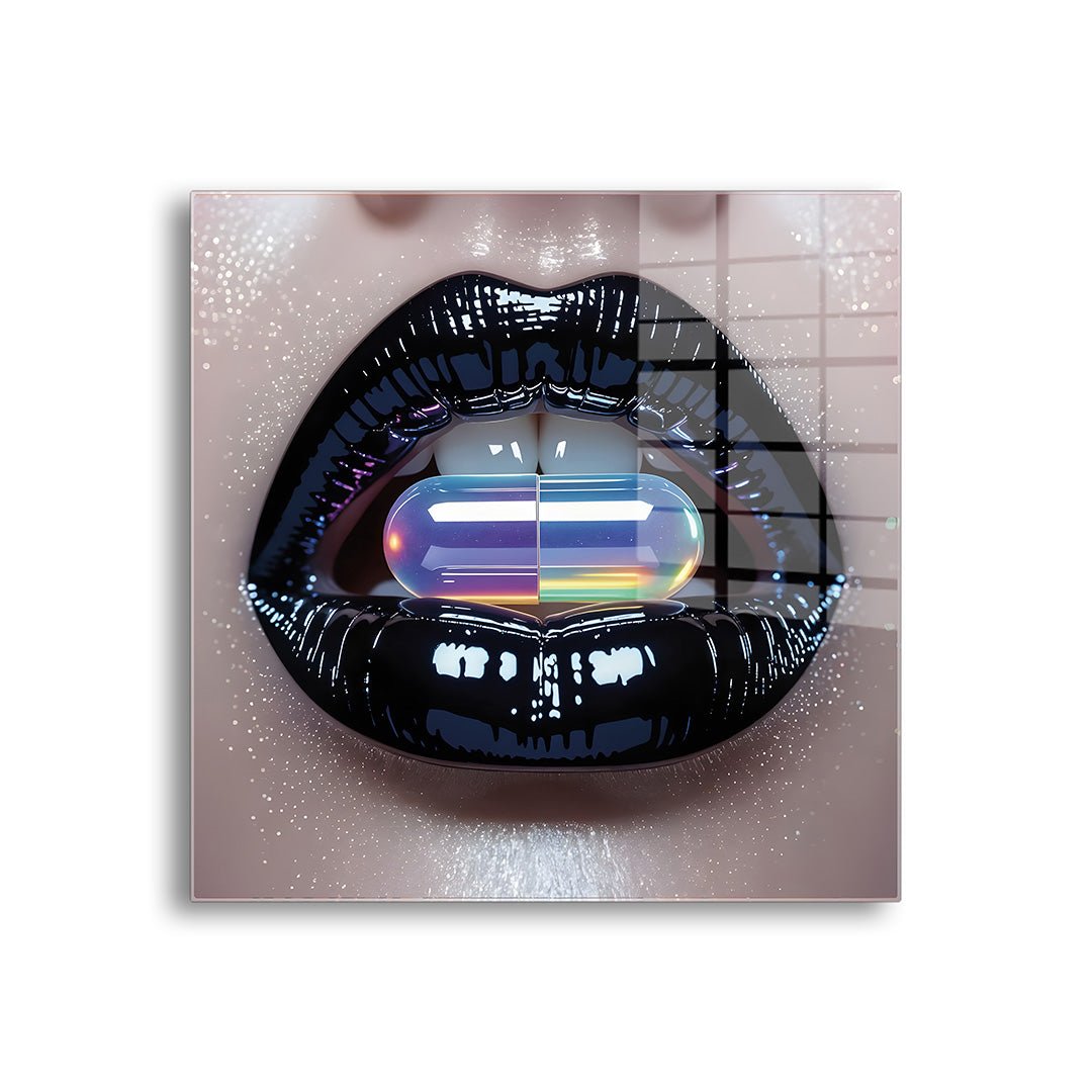 lip dose glasschilderij voorkant